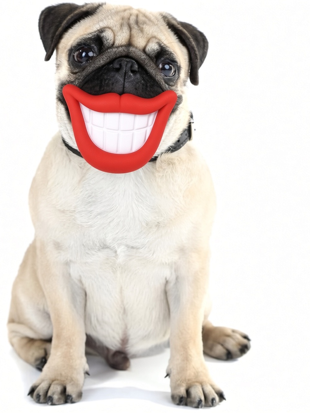 Smiling red face dog chew toy